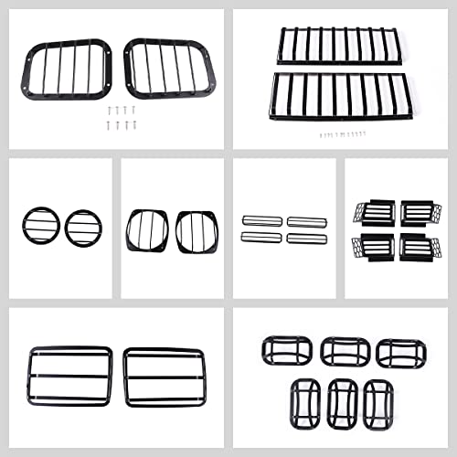Qiosreui Carbon Steel, Automobile Styling Protection Guard, Light Guards, Lamp Protector Guard Cover, Light Guards Frame Trim Cover For Hummer H2 2003-2009 (Light Guards Kits_Style B) #TOP1