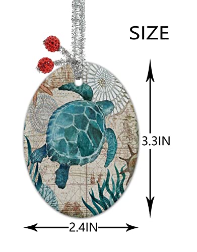 Udoosun Christmas Ornaments,Seaturtle Sea Turtle Christmas Tree Ornament,Christmas New Year's Holiday Keepsake Gift Decor,Ceramic Ornament Hanging Christmas Decorations #TOP3