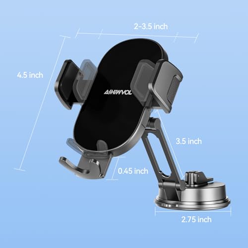 AiHiwvol Car Phone Mount with Vacuum Cup, Universal Tesla Phone Mount - image 8