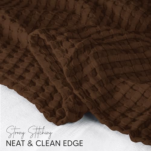 Miniatura 4 de Utopia Bedding Manta Tipo Gofre De Algodón De 300 Gsm Marrón - 274x228 Cm , Edredón Suave, Ligero Y Transpirable Para Todas Las Estaciones