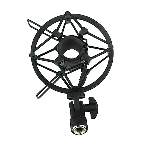 Yardwe Metal Microphone Absorption Rack Shock Mount Holder for Diaphragm Condenser Microphones for Recording Broadcasting and Voice Black