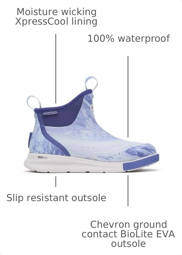 Image of XTRATUF 6 inch Women's Ankle Deck Boot Sport - 30% Lighter, 100% Waterproof Rubber Fishing Footwear - Non-Marking, SRC-Rated Slip-Resistant Outsole - Moisture-Wicking Liner