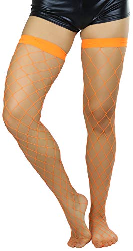 Image of ToBeInStyle Women's Vibrant Large Net Fishnet Thigh High Elastic Nylon Novelty Stockings