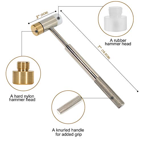 Brass Punch Set, Hammer Bench Block Kit | Gunsmithing, Gun Repair Tools Kit With Steel, Plastic for Armorers, Watch, Jewelry, and Craft - Thumbnail 5