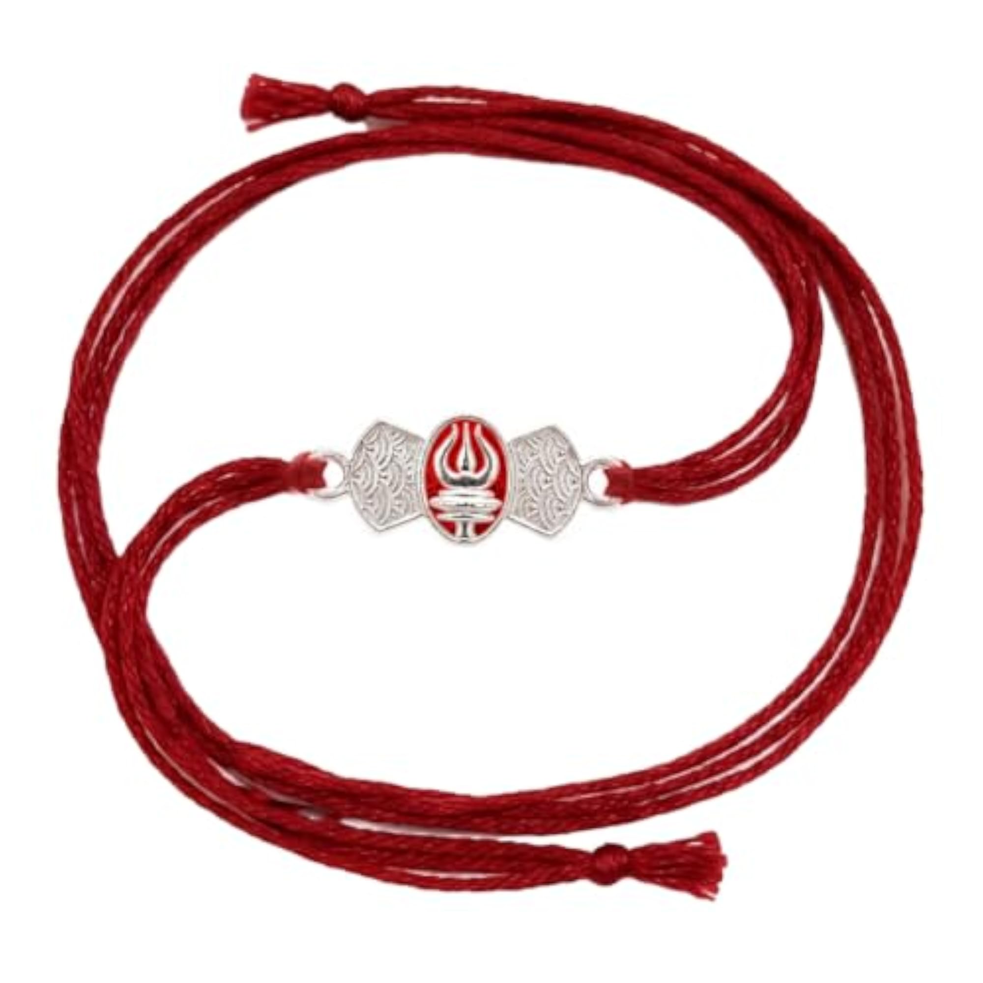 925 Silver Shiva Trishul Rakhi for Brother with Certificate