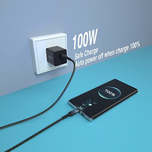 Ailun Usb C Cable With Led Light Indicator Usb C To C 100W Pd Fast Charge Illuminated Nylon Braided 2Pack [6Ft] For Galaxy S22 S22+ S22Ultra S21 S20 S10 Note 20 Google Pixel 4 3 Ipad Pro #TOP4