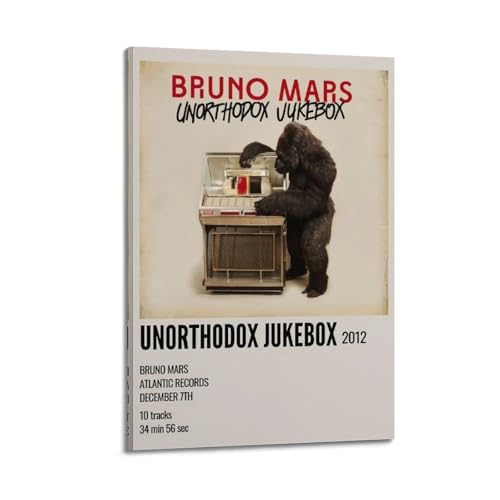 AHSUEWQRUH Póster de pared Unorthodox Jukebox Bruno Mars, lienzo moderno y estético, pintura para decoración de sala de estar, dormitorio, 30 x 45 cm, estilo marco