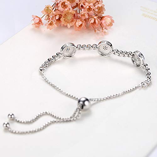 Blue Evil Eyes Tennis Bracelet Sterling Silver 925 Cubic Zirconia Chain Adjustable 5"-10" for Women3