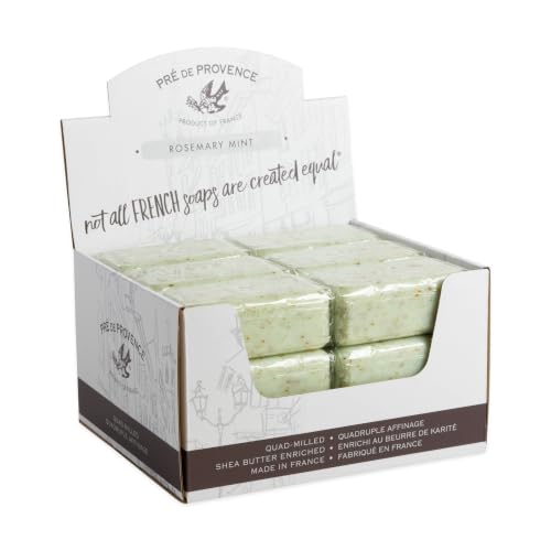 Image of Pre de Provence Artisanal Soap Bar, Natural French Skincare, Enriched with Organic Shea Butter, Quad Milled for Rich, Smooth & Moisturizing Lather, Rosemary Mint, 5.3 Ounce