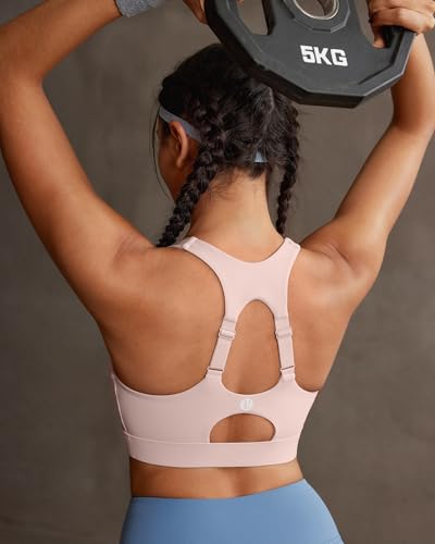 Image of RUNNING GIRL Sports Bras for Women High Support, Adjustable Straps High Impact Racerback Bra with Hook Closure Molded Cup