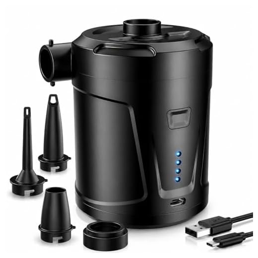 Elektrische Luftpumpe,5200mAh Wiederaufladbare Akku Luftpumpe Planschbecken Pool Kinder,Mini Luftpumpe Elektrisch Inflator mit 3 Luftdüsen,Schnell Inflator für Schlauchboot/Luftmatratze