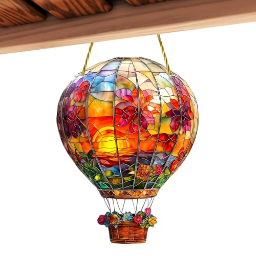 2 luces solares de jardín | Faroles solares acrílicos colgantes | manchados | Adorno acrílico para colgar en la pared | Decoración solar iluminada para ventana exterior del hogar