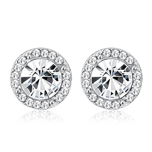 THUNARAZ Elegant Clip on Earrings for Women Crystal Wedding Earrings Clip on Rhinestone Formal Earrings for Brides Bridesmaids Non Pierced Jewelry