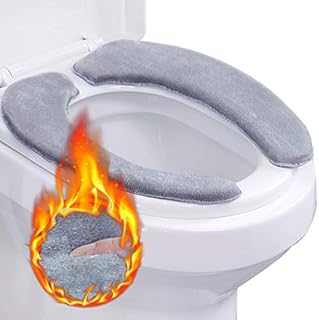 Outgeek Toilet Seat Cover Pads, 2PCS Bathroom Protector Warmer Soft Washable Toilet Seat Cover Closestool Pads Toilet Seat Cover Reusable Toilet Seat Mat Toilet Warmer Pad