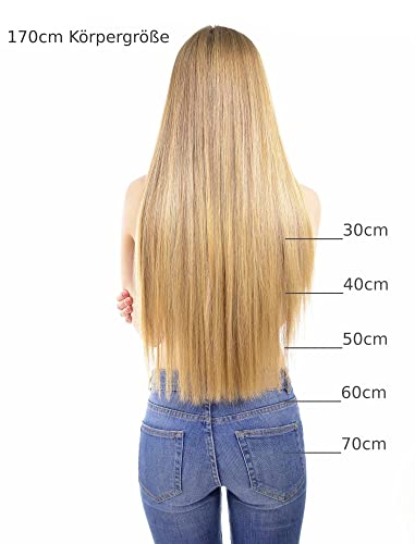 Foto von hair2heart Invisible Tape Extensions Echthaar Premium - 40 Tapes 60cm 0/44 rot intensiv