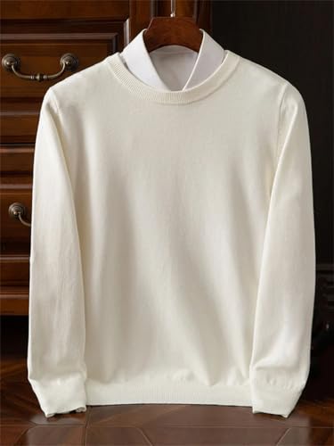 Men Solid Business Wool Pullover Sweater O-Neck Long Sleeve Knitwear Sweaters2