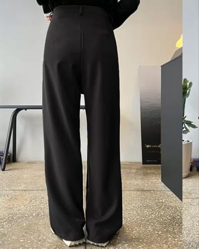 Image of Toochki Trousers for Woman Pants Women's Formal Office Korean | Black Track Pant | Straight | Cotton Spandex Stretchable Trouser | High-Waisted Bottom Wear