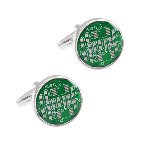 Preisvergleich Produktbild AMAZING1 1 Paar Manschettenknöpfe, Leiterplatte, Computer-Design, Hochzeitsgeschenk, Herren-Hemd-Zubehör