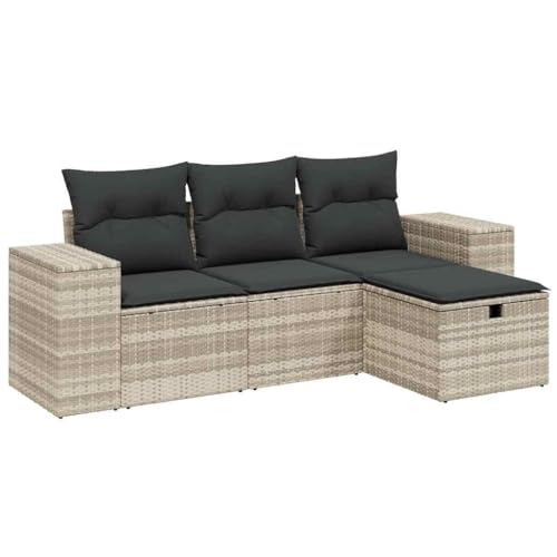 Canapé de jardin résistant aux UV gris clair pour éviter la décoloration - 4