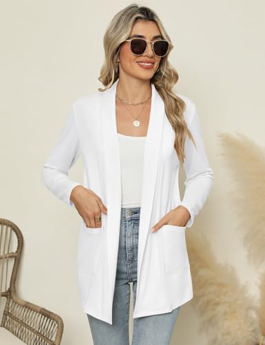 Image of Micoson Long Sleeve Lightweight Thin 2025 Summer Cardigan for Women Casual Loose Fit Kimono Cover Up with Pockets