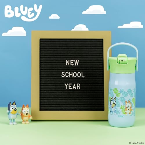 image for Zak Designs Harmony Bluey Kid Water Bottle for Travel or At Home, 14oz