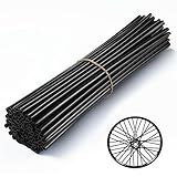 HHLUPUP Bicycle Bike Spoke Skins Covers - 72Pcs Universal Motorcycle Wheelchair Wheel Spoke Wraps, Dirt Bike Spoke Skin, Pipe Trim for 8'-21' Spoke Rims Spoke Covers Decoration Protector -Black