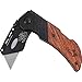 Husky 97211 Wood Handled Folding Sure-Grip Lock Back Utility Knife w/ 1 Disposable Blade Included