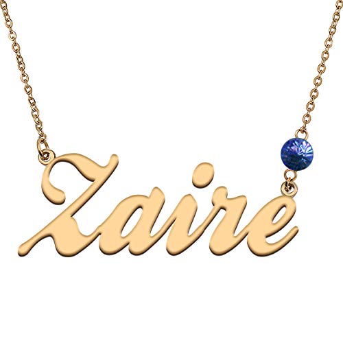 HUAN XUN Custom Choker Birthstone Zaire Name Necklace Best