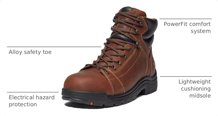 Image of Timberland PRO Mens Titan 6 Inch Alloy Safety Toe Industrial Work Boot