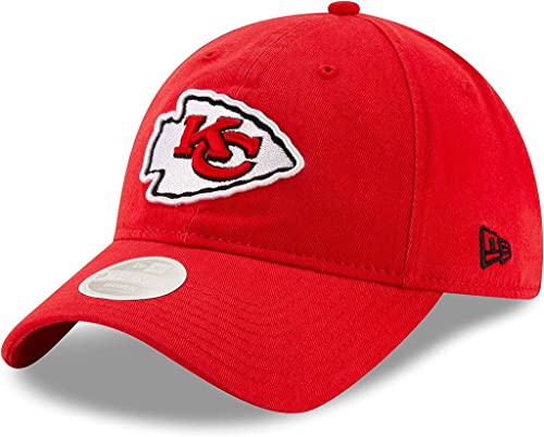 New Era Womens NFL Core Classic 9TWENTY Adjustable Hat Cap One Size Fits All (Kansas City Chiefs Red)