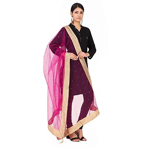 Image of Traditions Bazaar Women's Net Zari Border Dupatta