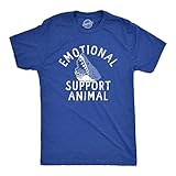 Funny Emotional Support Animal T Shirt for Men – Shark Graphic Humor Design – Soft Cotton Blend Fabric – Casual Summer Novelty Tee for Beach Vacation and Everyday Wear - Royal M