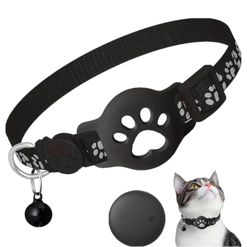 Collar GPS de gato rastreador, collar de rastreo GPS para gatos y perros, sin suscripción y SIM, compatible con iOS/Android/HarmonyOS, IPX5 resistente a salpicaduras (Android, negro)