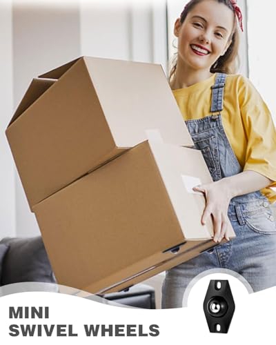 TPZORJX 8 Piezas Juego Ruedas para Muebles Pesados Acero Inoxidable,Mini ruedas autoadhesivas,Rueda giratoria de 360°,Ruedas Pequeñas para Muebles para Electrodomésticos,Mesas y Sillas,Equipaje - imagen 6