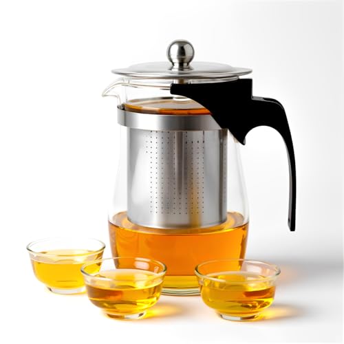 Conjunto De Chá Chaleira 500 Ml Com Infusor Inox 4 Xícaras