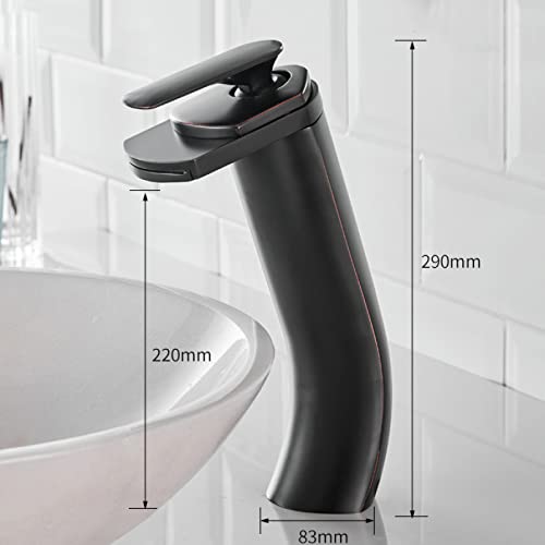 Mitigeur cascade noir haute taille anti-éclaboussures en laiton - 4