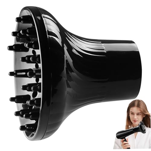 Universal Hair Dryer Diffuser for 1.7-2.1 in Hair Dryers – Heat Resistant, Quick Drying with Polished Spiral Texture
