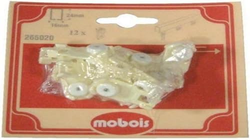 24 chariots sur roulettes pour tringles de rideaux chemin de fer, ou au plafond, axe acier rail confort blanc