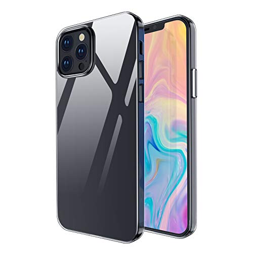 omitium voor hoesje iPhone 12 Pro Max (6,7"), Siliconen Hoesje iPhone 12 Pro Max telefoonhoes Doorzichtige harde pc-achterkant hoesje beschermhoes iPhone 12 Pro Max Case Cover