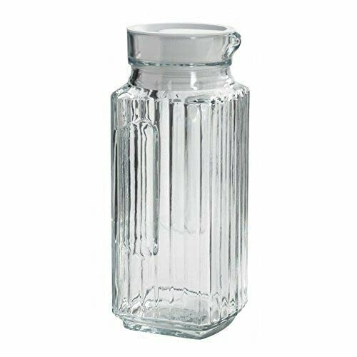 Stackable Glass Jar with Lid Clear Empty Storage Jar Containers for Candy, Cookie, Rice, Sugar, Flour, Pasta, Nuts, Herbs, Spices (1, Square, 1, KB)