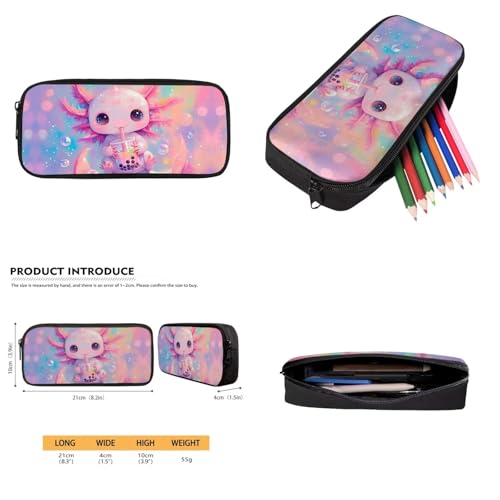 Cozeyat Milk Axolotl Kids Backpack for Girls Elementary Kindergarten Preschool School Bag 4-in-1 Lightweight Schoolbag Teen Bookbag with Lunch Box4