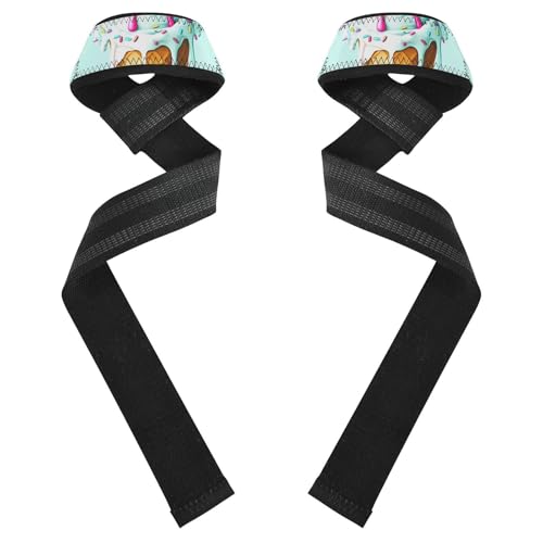 STAYTOP Ice Cream Wrist Straps for Weightlifting,Lifting Straps with Neoprene Cushioned Wrist Padded and Anti-Skid Silicone for Strength Training,Bodybuilding,Deadlifting