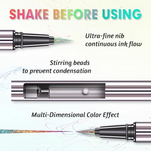 Delineador Líquido Multicromático Glitter Waterproof miniatura 4