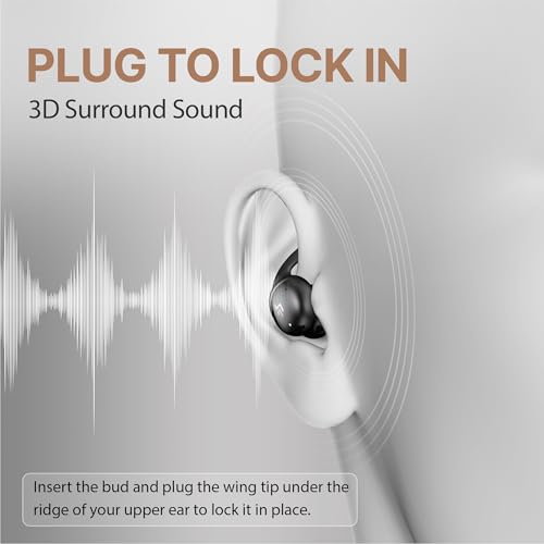 Image of CrossBeats Hertz ANC TWS Ear Buds, Wireless in‑Ear Earphones, Sleep Buds v5.4 Bluetooth 10 mm Drivers Up to 60H Playtime, with AI Noise Cancellation,40 ms Low Latency, & AI ENC Earbuds Buds (Black)