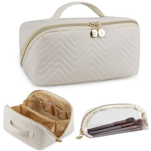 Bunnychill Makeup Bag Cosmetic Bag, Large Capacity Travel Makeup Bag for Women with Portable Pouch...