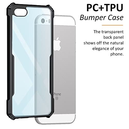 Image of WOW IMAGINE Shock Proof Clear Back Cover Case Mobile Cover for Apple iPhone 5S | 5 | 5 SE (Hard | Hybrid PC + TPU | Full Armour Device & Camera Protection | Black)