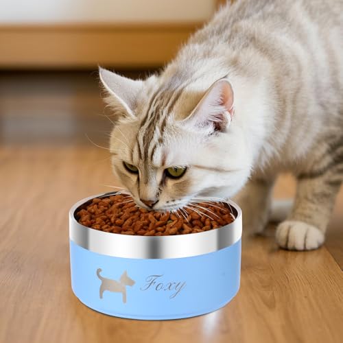 EinzigGeschenk Hundenapf Personalisiert, Personalisierte Metall Katzen- und Futternapf Hund & Wassernäpfe Mit Gravur Namen für Haustiere Geschenke, 10 Farben, 5 Größen (740 ML)