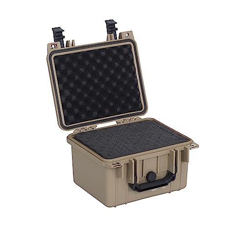Image of MEIJIA Portable All Weather IP67 Waterproof Camera Case,hard case with Customizable Fit Foam,Fit Use of Drones,Camera,Equipments,10.62 x9.68x6.87inches(Desert Tan)