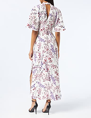 Marca Amazon - TRUTH & FABLE Vestido Mujer Estampado, Multicolor (White Blossom Print), 40, Label: M