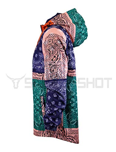 SCREENSHOTBRAND-S51011 Hip-Hop Hooded Water Resistant Windbreaker - Outdoor Lightweight Bandana Pullover Jacket-Purple-Small3